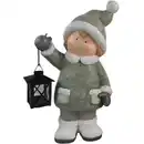 Bild 1 von X-Mas Dekofigur, Grau, Grün, Schwarz, Weiß, Metall, Stein, Kinder, Kind, 22x40x16.5 cm, zum Stellen, handgemacht, handgemalt, Dekoration, Weihnachtsdekoration, Winterdeko