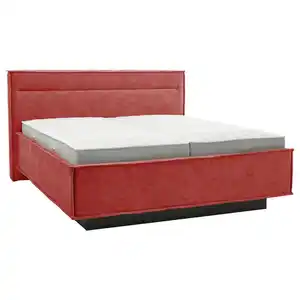 Musterring Polsterbett, Rot, Textil, H4, 2-Zonen, Höhe ca. 22 cm, 180x200 cm, Dgm, Bezug abnehmbar/waschbar, für Hausstauballergiker geeignet, optimale Belüftung, verstellbare Lattenroste atmungsa