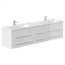 Bild 1 von Mid.you Waschtischkombi, Weiß Hochglanz, Metall, 6 Schublade(n) Schubladen, 200 cm, hängend, Badezimmer, Waschbecken & Armaturen, Waschtische