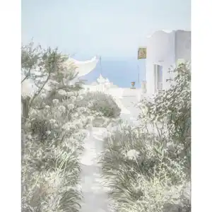 Xora Vliestapete, Blau, Grün, Weiß, Strand, 200x250 cm, Fsc, Tapeten & Wandverkleidungen, Vliestapeten