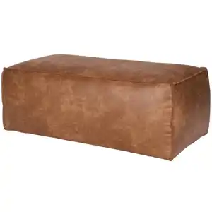 Livetastic Hocker Rodeo, Cognac, Leder, Kombination Echtleder/Stoff, rechteckig, 120x43x60 cm, Made in EU, Wohnzimmer, Hocker, Sitzhocker
