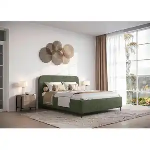 Livetastic Polsterbett, Dunkelgrün, Metall, 140x200 cm, Bettkasten, Lattenrost, gepolstertes Kopfteil, Schlafzimmer, Betten, Polsterbetten