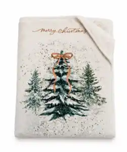 Wende-Kuscheldecke mit Tannenmotiv