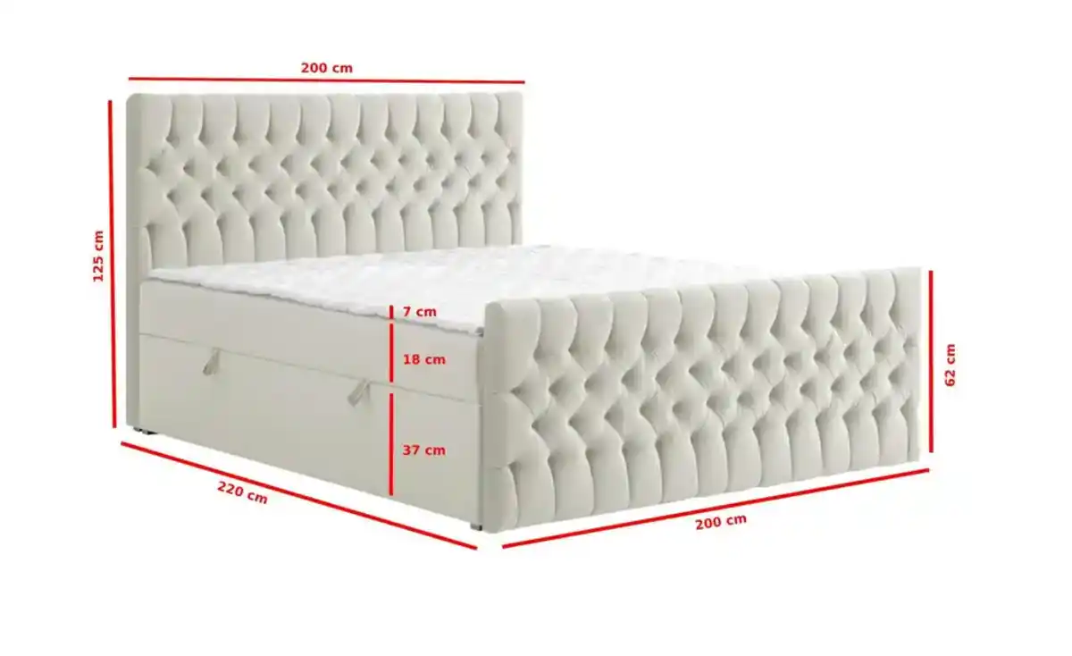 Bild 2 von Boxbett mit Bettkasten und Fußteil Belek King
