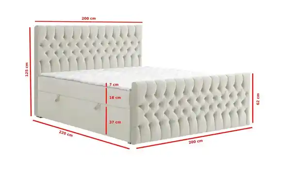 Bild 2 von Boxbett mit Bettkasten und Fußteil Belek King