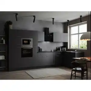 Respekta Eckküche Oliver, Grau, Holzwerkstoff, 2 Schublade(n) Schubladen, seitenverkehrt montierbar, nur wie online abgebildet bestellbar, 370x172 cm, links aufbaubar, rechts aufbaubar, Küchen, Eck