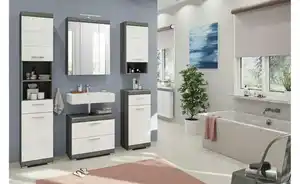 Spiegelschrank SCHLOONSEE, Breite 60cm, inkl. Beleuchtung, 3 Spiegeltüren, 9 Fächer in verschiedenen Farben erhältlich, Badmöbel, Spiegel, Badschrank, Bad Schloonsee