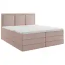 Bild 1 von Mid.you Boxspringbett, Rosa, Kunststoff, H2 + H3, 7-Zonen, Höhe ca. 18 cm, 200x220 cm, Bettkasten, gepolstertes Kopfteil, Topper durchgehend, Wendematratze mit unterschiedlichen Härtegraden, in ver