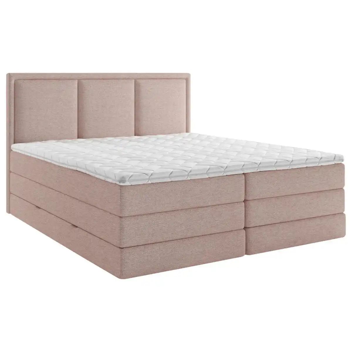 Bild 1 von Mid.you Boxspringbett, Rosa, Kunststoff, H2 + H3, 7-Zonen, Höhe ca. 18 cm, 200x220 cm, Bettkasten, gepolstertes Kopfteil, Topper durchgehend, Wendematratze mit unterschiedlichen Härtegraden, in ver