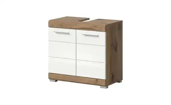Bild 2 von Waschbeckenunterschrank WALDSEE, Breite 60cm, 2 Tür, 2 Fächer, mit Siphonausschnitt, MDF-Front, in verschiedenen Farben erhältlich, Badmöbel, Badschrank, Kommode, Bad Waldsee