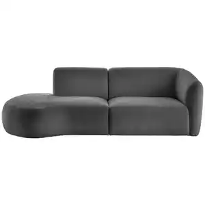 Livetastic Ecksofa Jesi, Anthrazit, Kunststoff, Uni, 3,5-Sitzer, Ottomane links, organische Form, L-Form, 238x107 cm, Made in EU, Rücken echt, Armteil rechts, Wohnzimmer, Sofas & Couches, Wohnlandsc