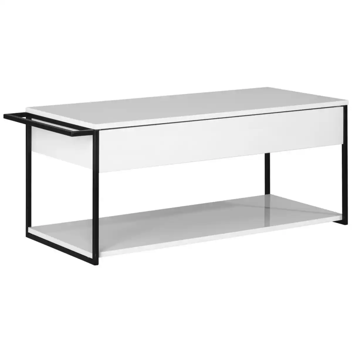 Bild 1 von Mid.you Waschtischunterschrank, Schwarz, Weiß, Metall, Holzwerkstoff, 1 Schublade(n) Schubladen, 107.5x43.5x47.5 cm, hängend, Badezimmer, Badezimmerschränke, Waschtischkombinationen