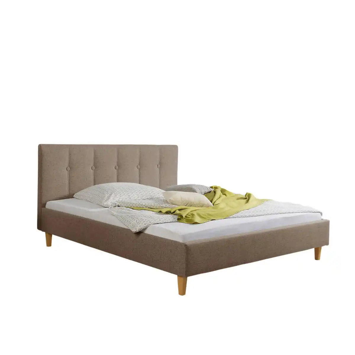 Bild 1 von Livetastic Polsterbett Kenny, Hellbraun, Holz, Buche, massiv, 200x200 cm, Made in Germany, für Lattenrost geeignet, Schlafzimmer, Betten, Polsterbetten