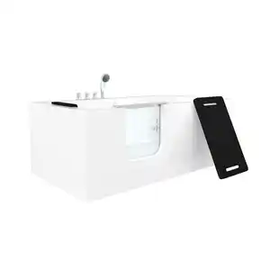 AcquaVapore by Sandra Jentho Seniorenwanne, Weiß, Glas, Kunststoff, Metall, Rechteckig, 160x59x85 cm, Badezimmer, Baden & Duschen, Badewannen