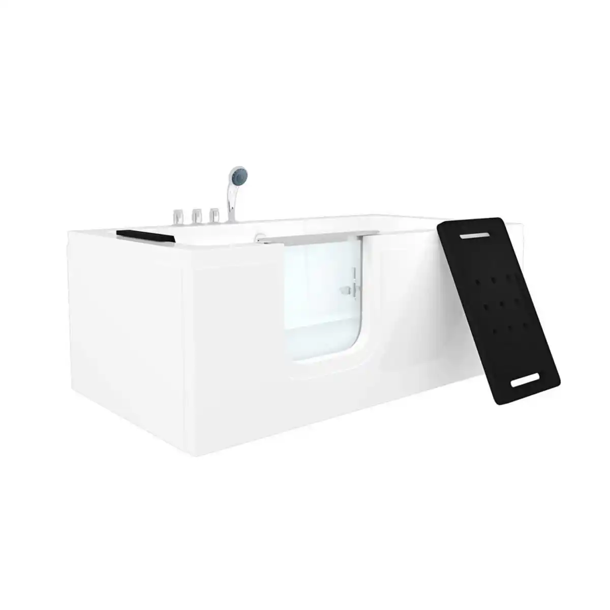 Bild 1 von AcquaVapore by Sandra Jentho Seniorenwanne, Weiß, Glas, Kunststoff, Metall, Rechteckig, 160x59x85 cm, Badezimmer, Baden & Duschen, Badewannen