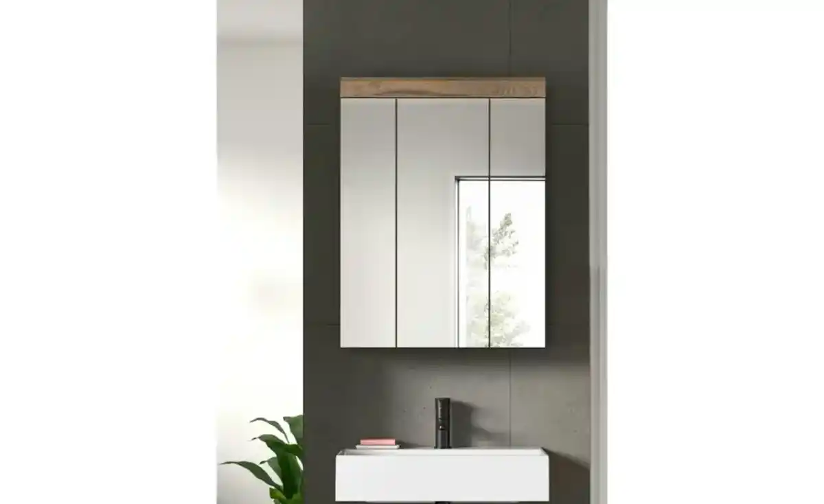Bild 3 von Badezimmerspiegelschrank WALDSEE, Breite 60cm, 3 Spiegeltüren, 9 Fächer, 6 Einlegeböden, in verschiedenen Farben erhältlich, Badmöbel, Spiegel, Badschrank, Bad Waldsee