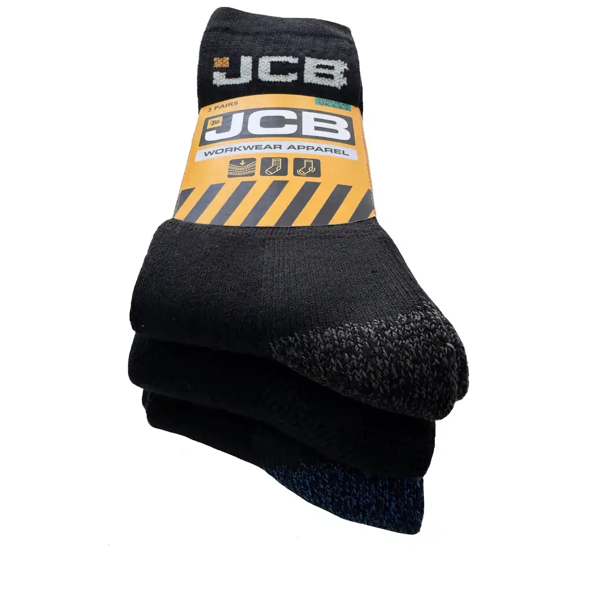 Bild 1 von JCB Arbeitssocken Größe 39-43 Schwarz 3er Pack