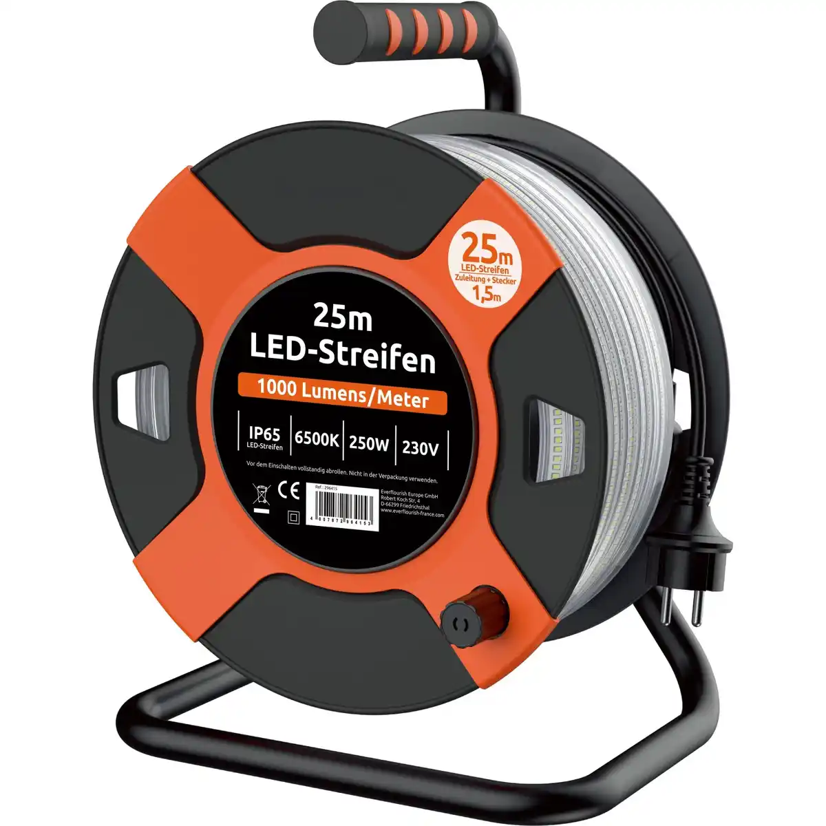Bild 1 von Kabeltrommel mit 25 m Lichtband 6.500 K IP65