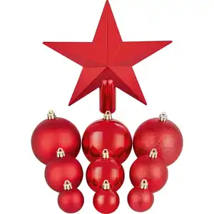 OBI Weihnachtskugeln 63-teilig Rot Kunststoff Gemischt