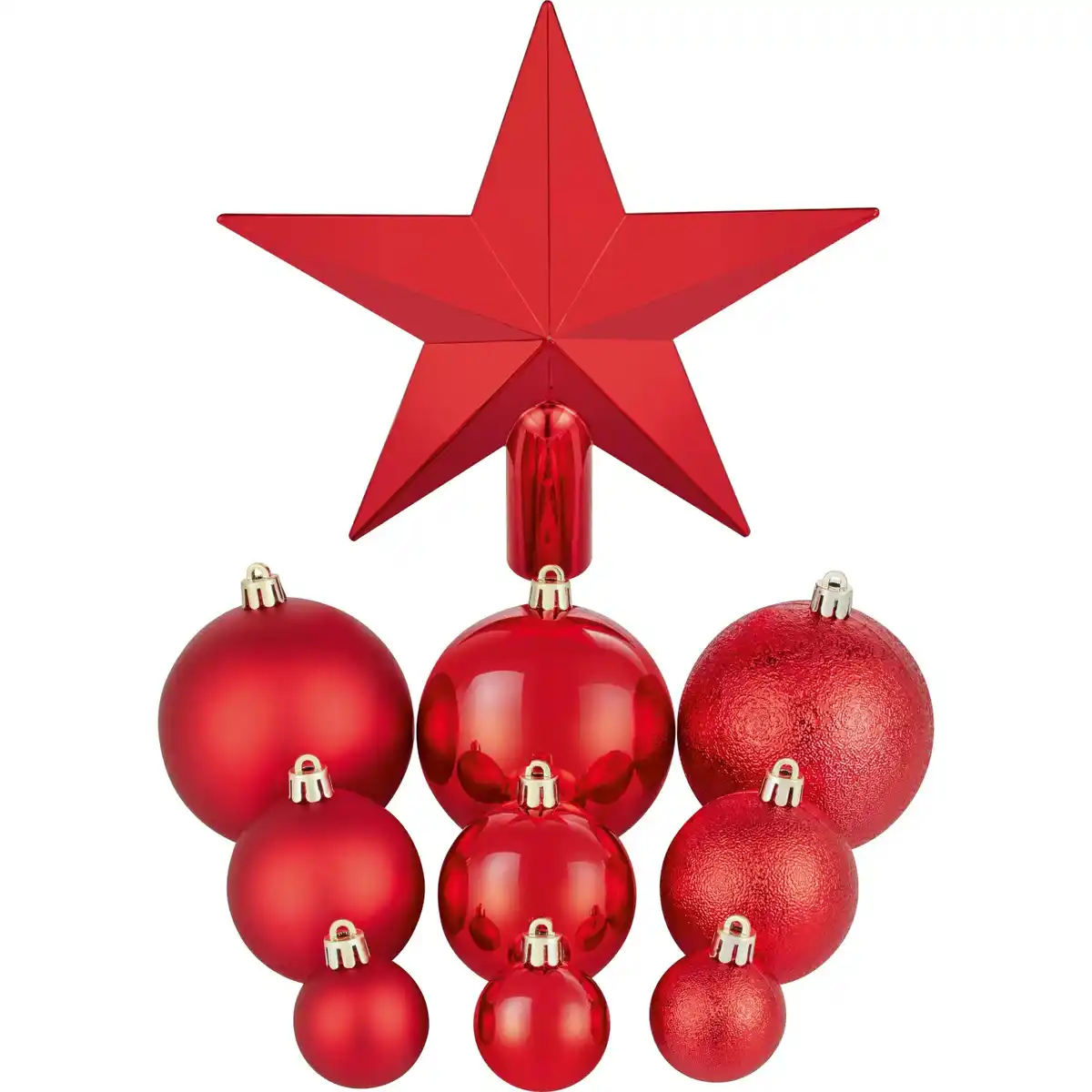 Bild 1 von OBI Weihnachtskugeln 63-teilig Rot Kunststoff Gemischt