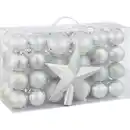 Bild 2 von OBI Weihnachtskugeln 63-Teilig Silber Kunststoff