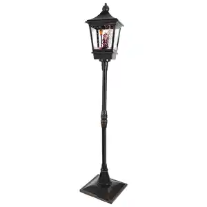 Lumineo LED-Laterne Weihnachtsmann mit Schneefall-Funktion Höhe 185 cm Schwarz