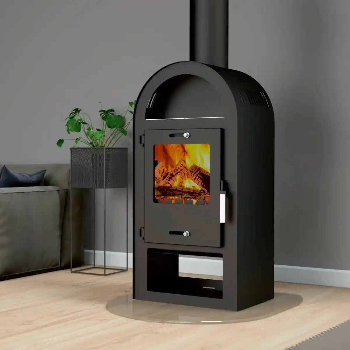 Bild 2 von ACCENTE Kaminofen Magna 3.0 UNI-1963 3.0 Stahl Schwarz 7 kW