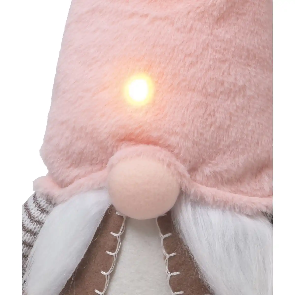 Bild 2 von OBI Weihnachtswichtel LED Deko Rosa Stoff 55 cm Beleuchtet