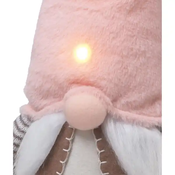 Bild 2 von OBI Weihnachtswichtel LED Deko Rosa Stoff 55 cm Beleuchtet