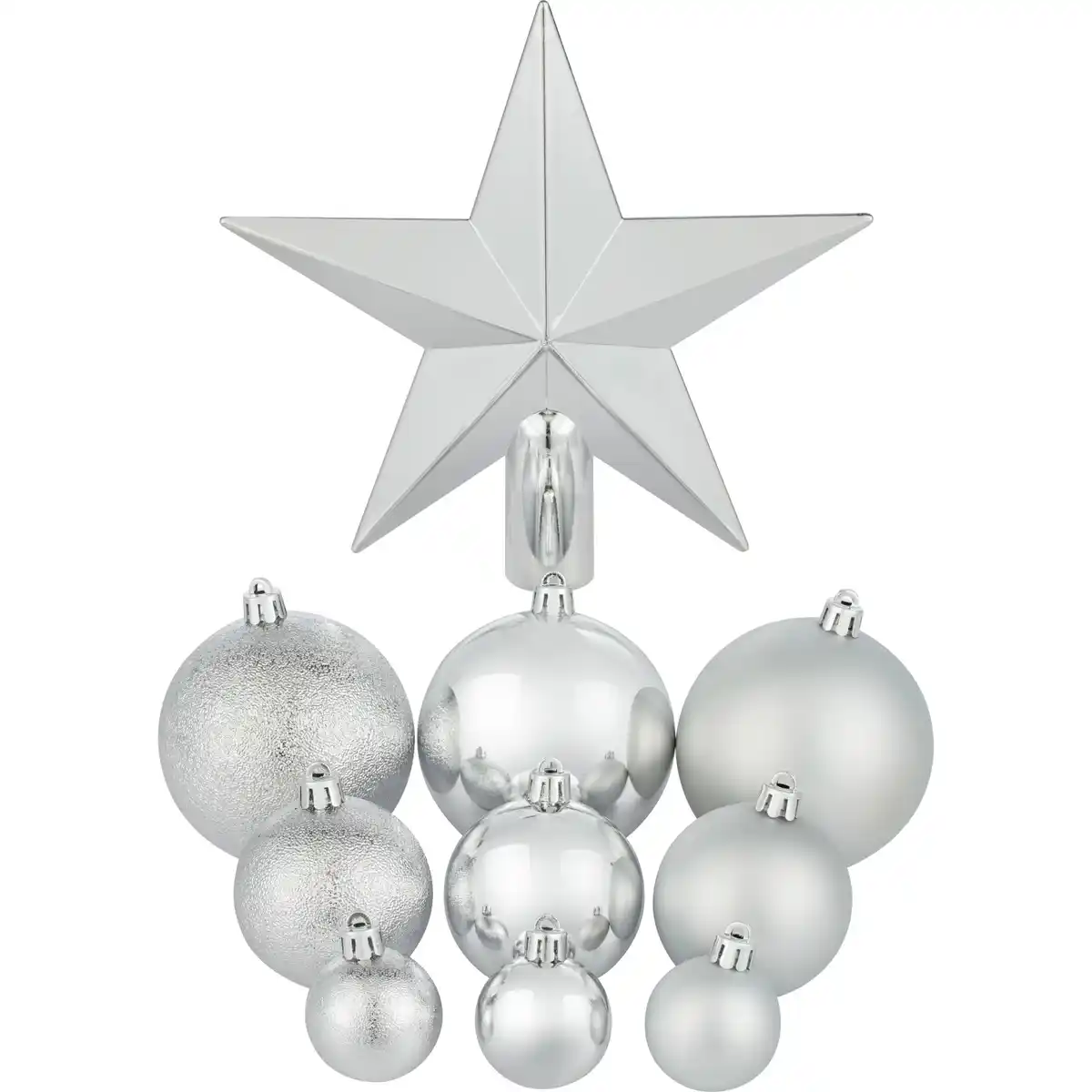 Bild 1 von OBI Weihnachtskugeln 63-Teilig Silber Kunststoff