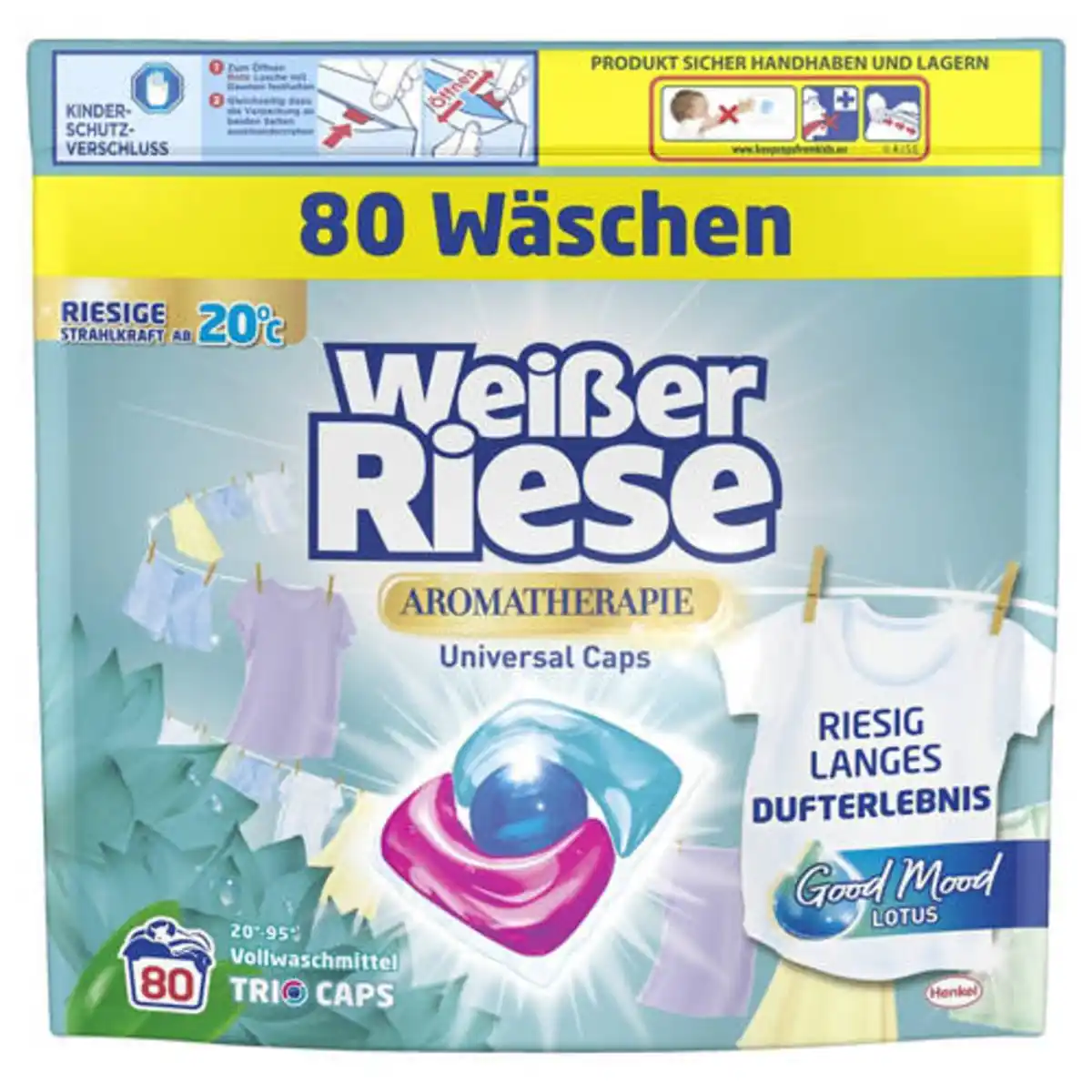 Bild 1 von WEISSER RIESE Waschmittel XXL, Universal Caps Lotus