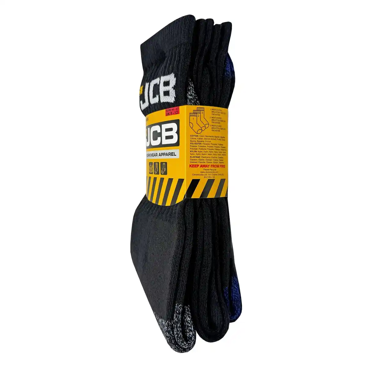 Bild 2 von JCB Arbeitssocken Größe 44-47 Schwarz 3er Pack