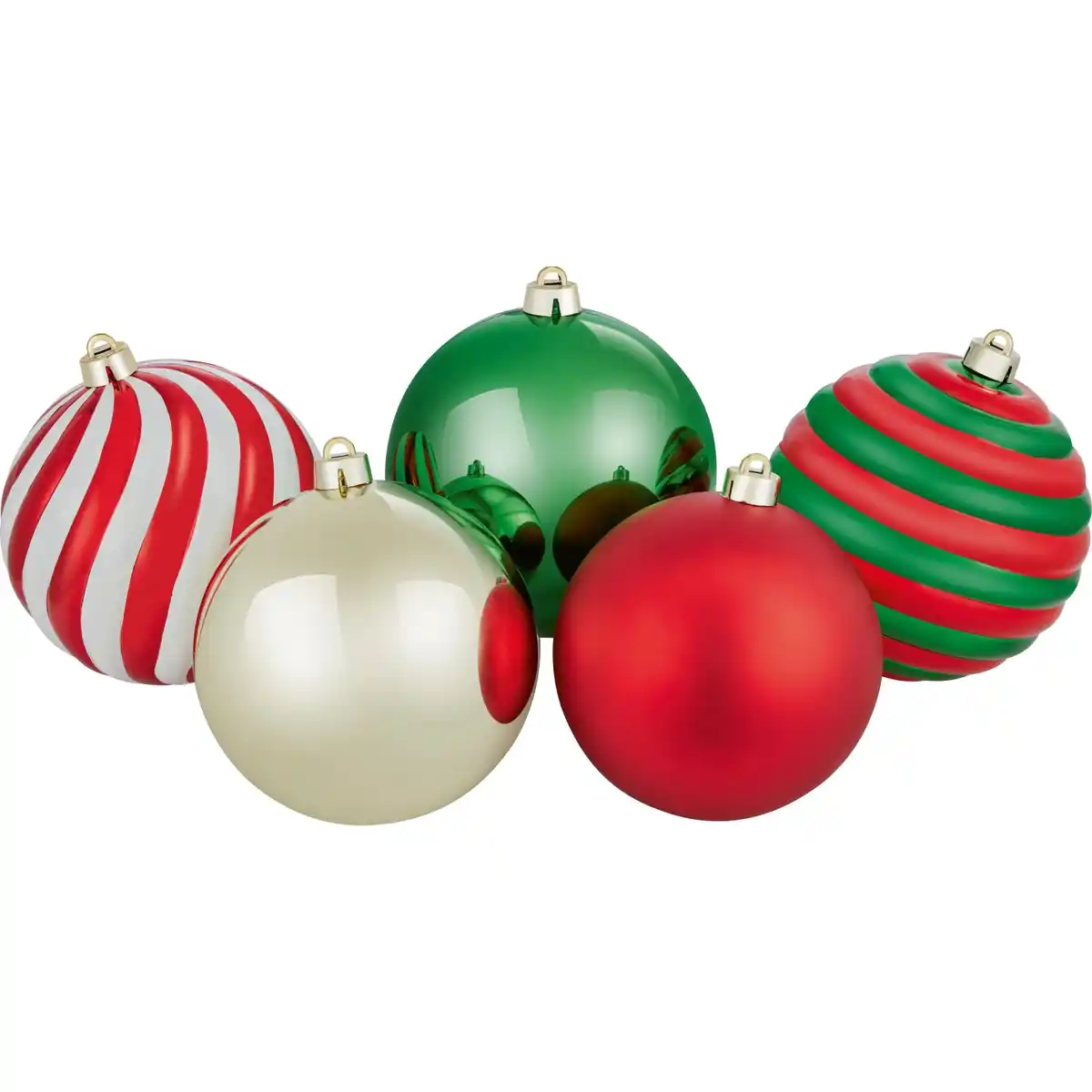 Bild 1 von OBI Weihnachtskugel 15 cm Mehrfarbig Kunststoff Set