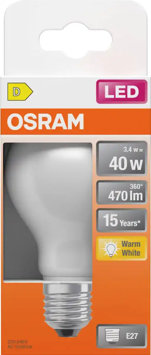 Bild 1 von OSRAM LED-Filament-Birne E27 matt 3,4 W, 470 lm, 2.700 K