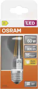 OSRAM LED-Filament-Birne E27 klar 5,9 W, 806 lm, 2.700 K