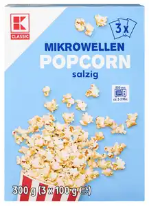 K-CLASSIC Mikrowellen-Popcorn, 3 x 100-g-Packg.