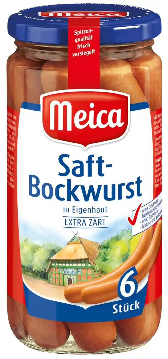 Bild 1 von MEICA Saft-Bockwurst oder Geflügel-Würstchen, 6 St. = 380-g-Glas