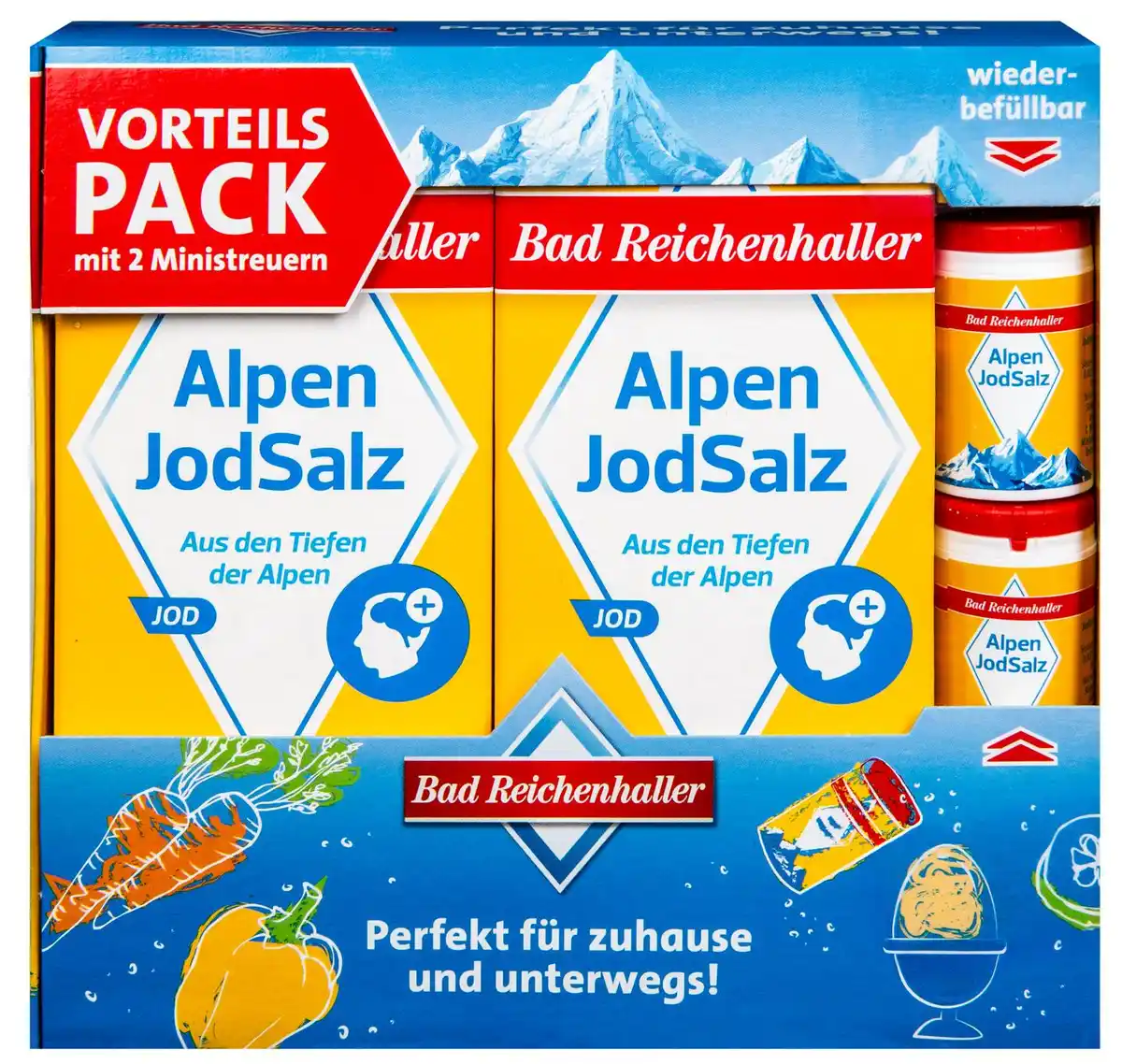 Bild 1 von BAD REICHENHALLER Alpen-Jodsalz, 2 x 500-g-Packg.