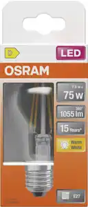 OSRAM LED-Filament-Birne E27 klar 7,5 W, 1.055 lm, 2.700 K