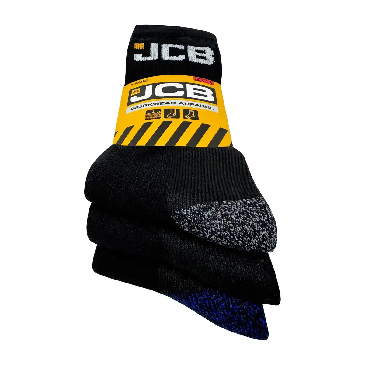 Bild 1 von JCB Arbeitssocken Größe 44-47 Schwarz 3er Pack