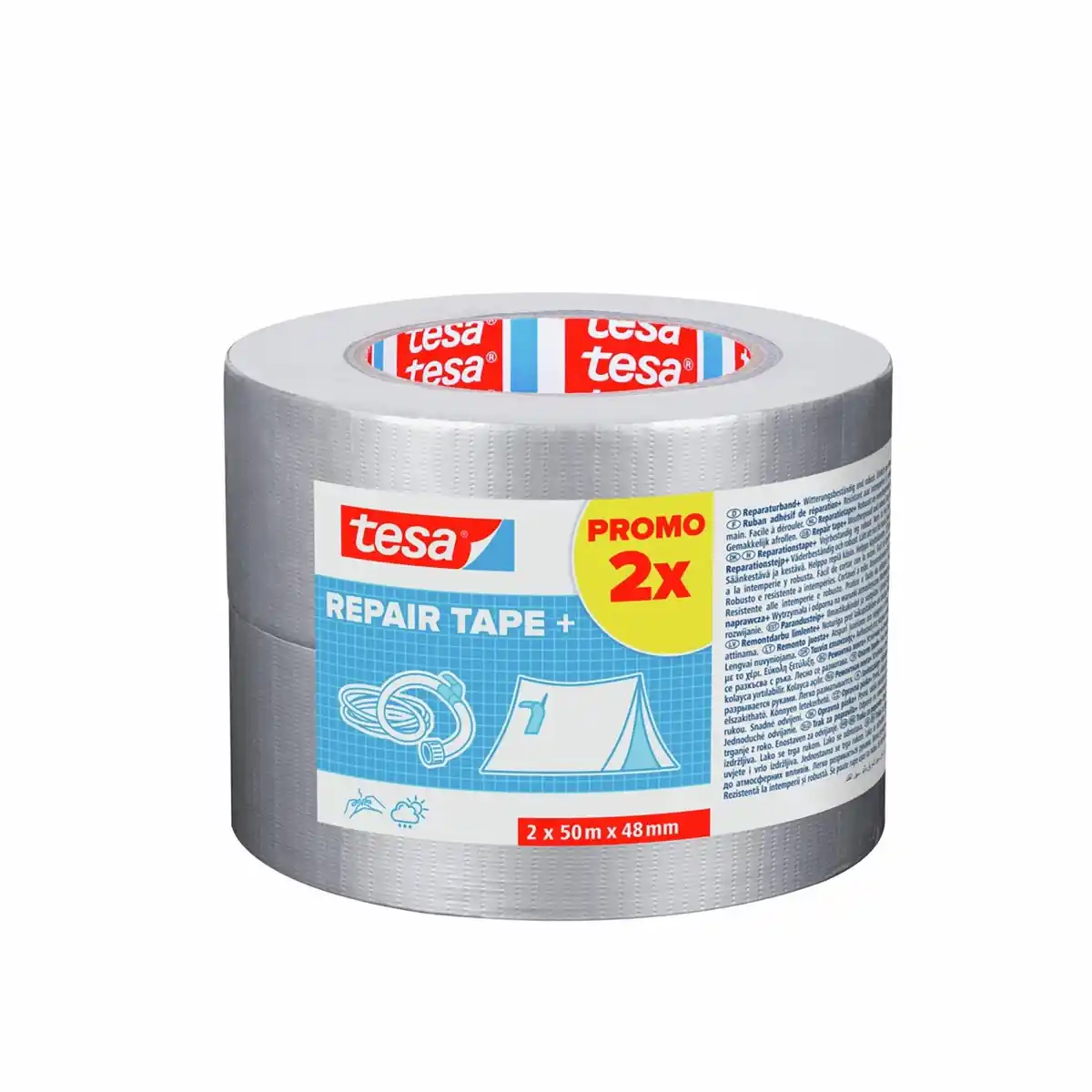 Bild 1 von Tesa Allzweckband Promopackung Silber 2 x 50 m x 48 mm