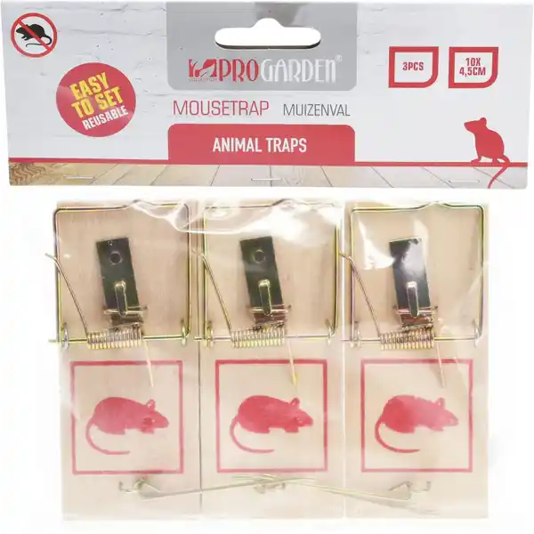 Bild 2 von Mausefallen-Set aus Pappelholz & Metall Holz Natur 3-teilig