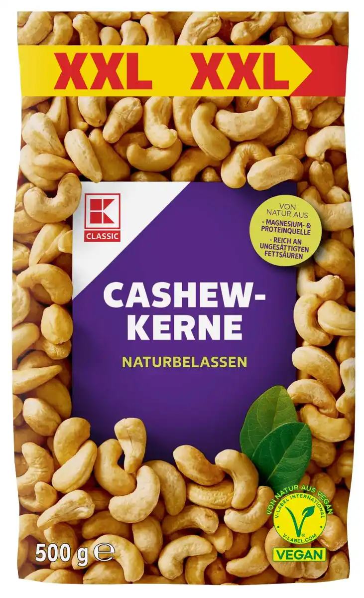 Bild 1 von K-CLASSIC Cashewkerne XXL, 500-g-Großpackg.