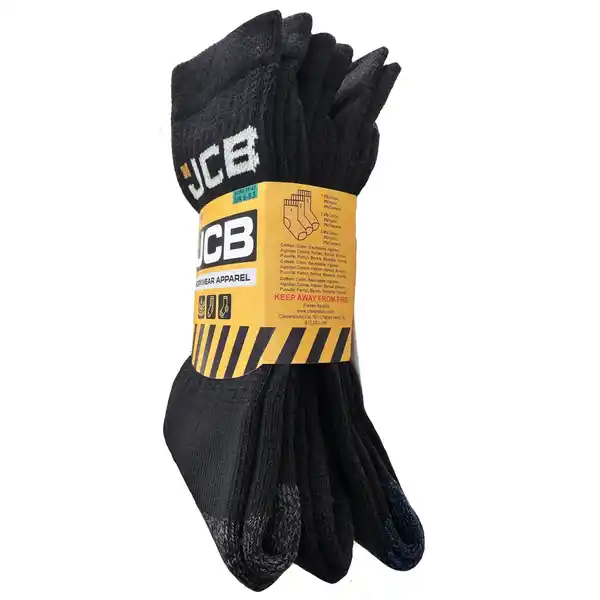 Bild 2 von JCB Arbeitssocken Größe 39-43 Schwarz 3er Pack