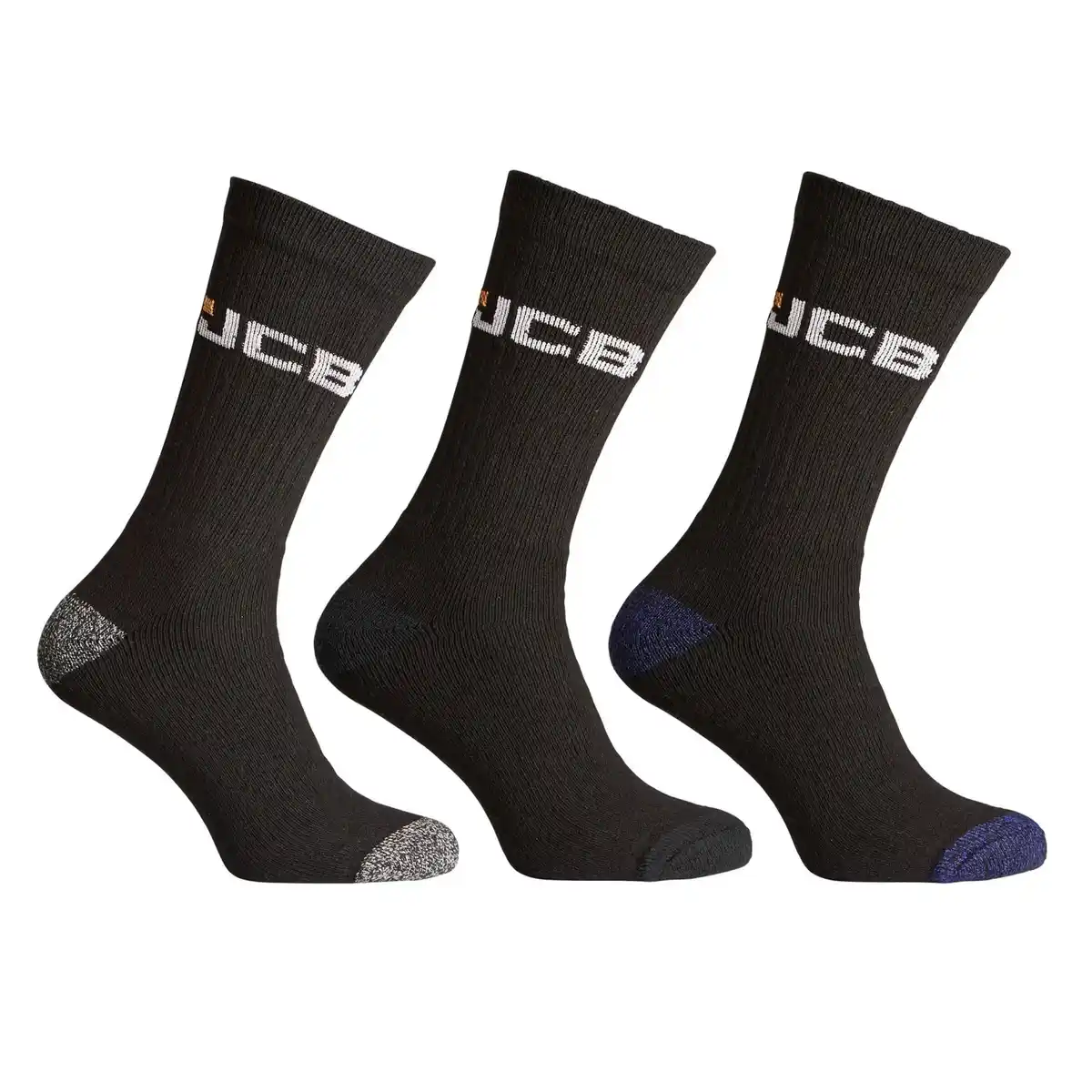 Bild 3 von JCB Arbeitssocken Größe 39-43 Schwarz 3er Pack