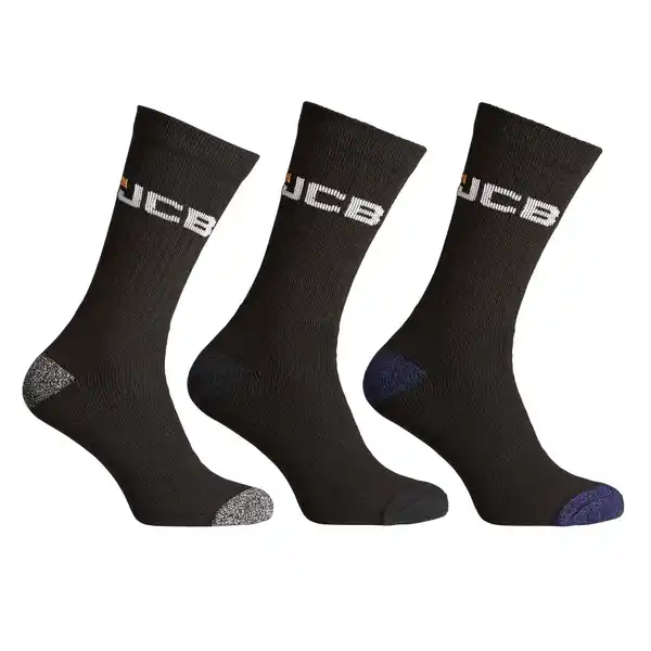 Bild 3 von JCB Arbeitssocken Größe 39-43 Schwarz 3er Pack