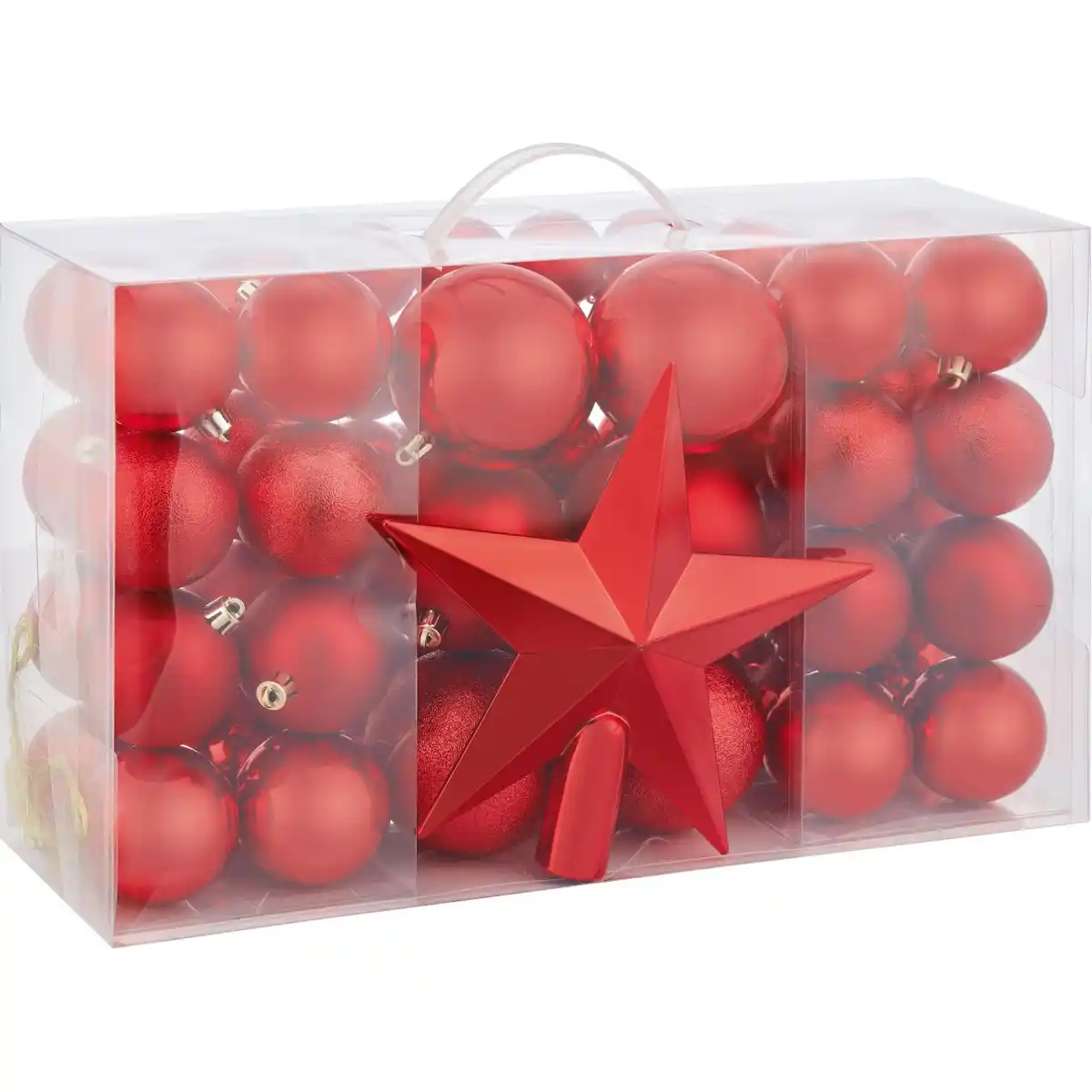 Bild 2 von OBI Weihnachtskugeln 63-teilig Rot Kunststoff Gemischt