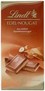 LINDT Edel-Nougat-Schokolade, 100-g-Tafel