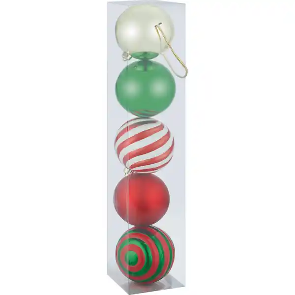 Bild 2 von OBI Weihnachtskugel 15 cm Mehrfarbig Kunststoff Set