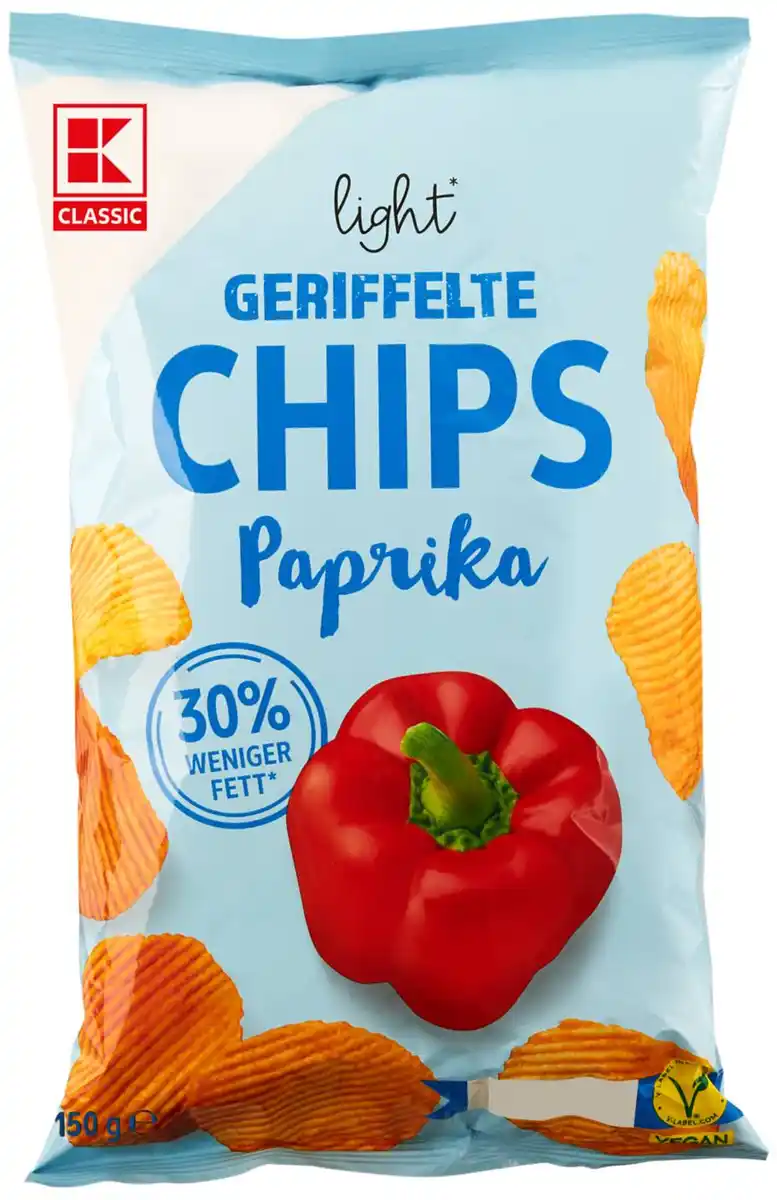 Bild 1 von K-CLASSIC Riffelchips Light, 150-g-Packg.